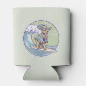 Cartoon-Ziege auf einem Surfbrett Dosenkühler (Rückseite)