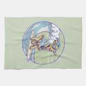 Cartoon-Ziege auf einem Surfbrett Geschirrtuch (Horizontal)