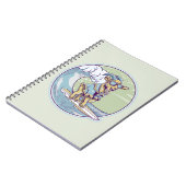 Cartoon-Ziege auf einem Surfbrett Notizblock (Linke Seite)