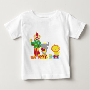 Cartoon-Zirkus-Clown und Tier-T - Shirt