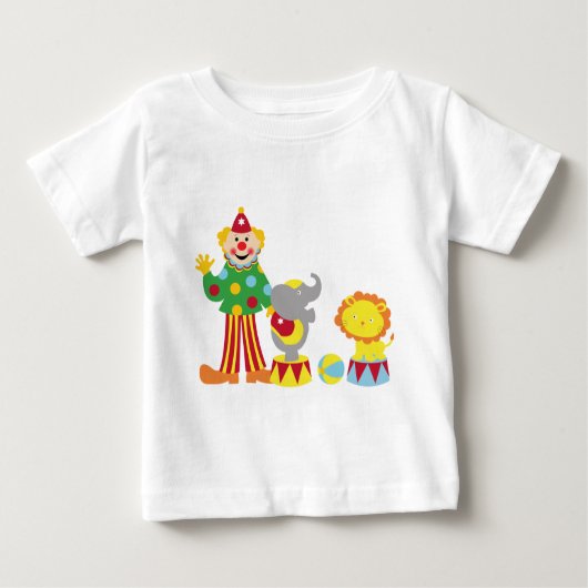Cartoon-Zirkus-Clown und Tier-T - Shirt (Vorderseite)