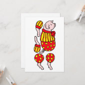 Cartoon Zirkusschwein-Papierpuppe ausgeschnitten K Karte (Vorderseite/Rückseite Beispiel)