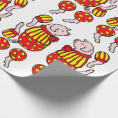 Cartoon-Zirkusschwein-Zwergpuppe Geschenkpapier (Ecke)