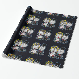Cartoon Zombie Braut und Bräutigam Hochzeitsgesche Geschenkpapier
