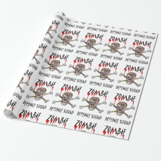 Cartoon Zombie Defense Squad Schädelknochen Gesche Geschenkpapier