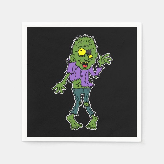 Cartoon Zombie Halloween-Party Serviette (Vorderseite)