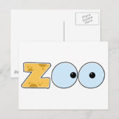 Cartoon ZOO Text Postkarte (Vorne/Hinten)