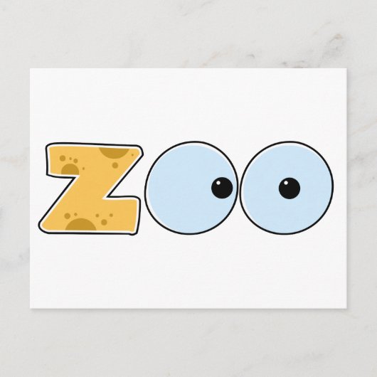 Cartoon ZOO Text Postkarte (Vorderseite)