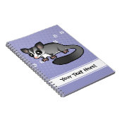 Cartoon-Zuckersegelflugzeug Notizblock (Rechte Seite)