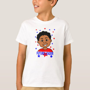Cartoon-zukünftiges Führer-Jungen-Lächeln T-Shirt