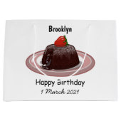 Cartoon zur Darstellung von Lavakuchen Große Geschenktüte (Vorderseite)