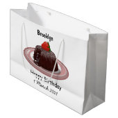 Cartoon zur Darstellung von Lavakuchen Große Geschenktüte (Vorderseite Schrägansicht)