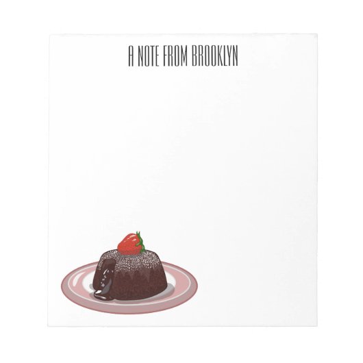 Cartoon zur Darstellung von Lavakuchen Notizblock (Vorderseite)