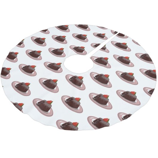 Cartoon zur Darstellung von Lavakuchen Polyester Weihnachtsbaumdecke (Schrägansicht)