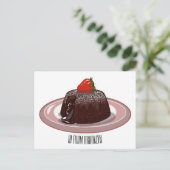 Cartoon zur Darstellung von Lavakuchen Postkarte (Stehend Vorderseite)