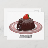 Cartoon zur Darstellung von Lavakuchen Postkarte (Vorne/Hinten)