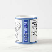 Cartoon zur Entsorgung vertraulicher Abfälle. Kaffeetasse (Mittel)