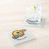 Cartoon zur globalen Erwärmung Glasuntersetzer (Schrägansicht)