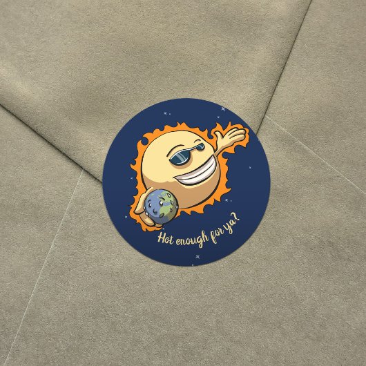 Cartoon zur globalen Erwärmung Runder Aufkleber