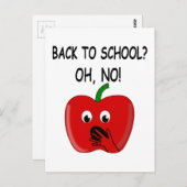 Cartoon zurück zum Schulapfel Postkarte (Vorne/Hinten)