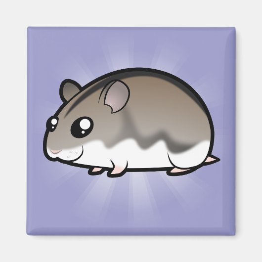 Cartoon Zwarf Hamster Magnet (Vorne)