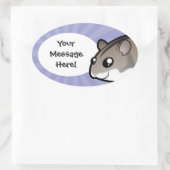 Cartoon Zwarf Hamster Ovaler Aufkleber (Tasche)