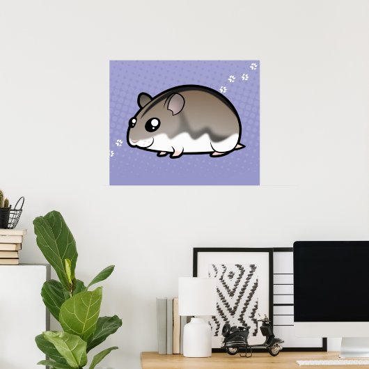 Cartoon Zwarf Hamster Poster (Heimbüro)