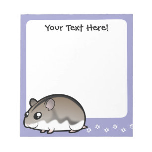 Cartoon-zwergartiger Hamster Notizblock