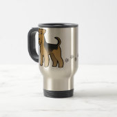Cartoonairedale-Terrier/Waliser-Terrier Reisebecher (Vorderseite Links)