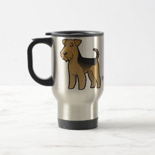 Cartoonairedale-Terrier/Waliser-Terrier Reisebecher