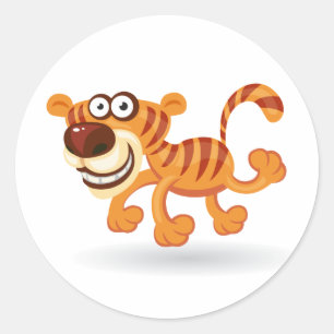 Cartoonbabytiger Runder Aufkleber