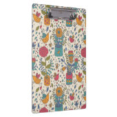 Cartoonblumenmuster mit Vögeln 2 Klemmbrett (Rechts)