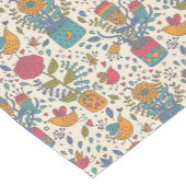 Cartoonblumenmuster mit Vögeln 2 Kurzer Tischläufer (Ecke)