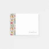 Cartoonblumenmuster mit Vögeln 2 Post-it Klebezettel (Vorderseite)