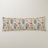 Cartoonblumenmuster mit Vögeln 2 Seitenschläferkissen (Rückseite)