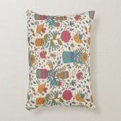 Cartoonblumenmuster mit Vögeln 2 Zierkissen (Vorderseite(Vertikal))