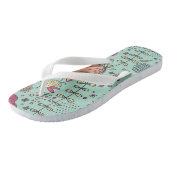 Cartoonblumenmuster mit Vögeln Badesandalen (Schrägansicht)