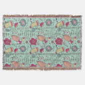 Cartoonblumenmuster mit Vögeln Decke (Vorderseite)