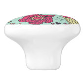 Cartoonblumenmuster mit Vögeln Keramikknauf (Seitenansicht)