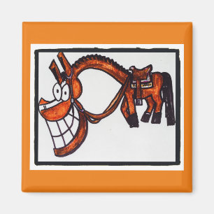 Cartoonbucht-Westernshowviertel-Pferdemagnet Magnet
