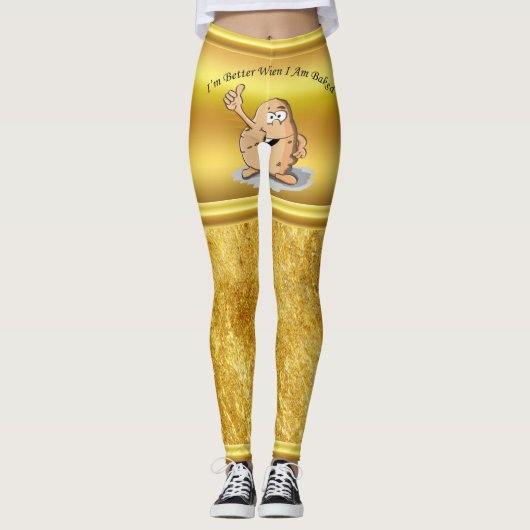 Cartooncharakterkartoffel mit großen Augen 2 Leggings (Vorderseite)