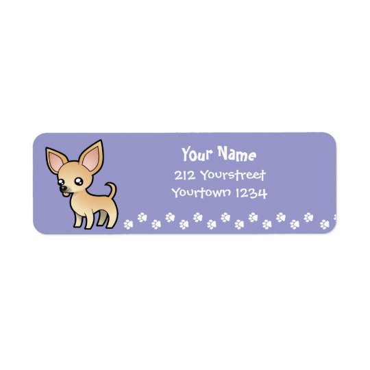 CartoonChihuahua (glatter Mantel) Rücksendeetiketten