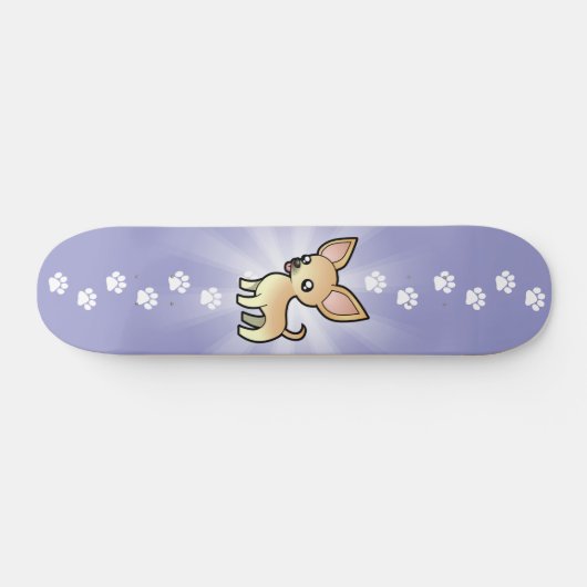 CartoonChihuahua (glatter Mantel) Skateboard (Horizontal)
