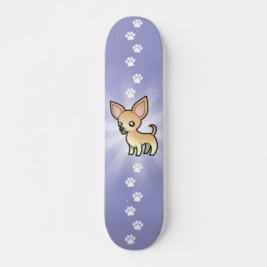 CartoonChihuahua (glatter Mantel) Skateboard (Vorne)
