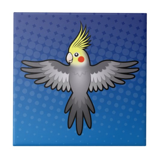 CartoonCockatiel Fliese (Vorderseite)