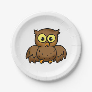 Cartooneulenvogel Pappteller