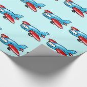 Cartoonflugzeug Geschenkpapier (Ecke)