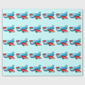 Cartoonflugzeug Geschenkpapier (Flach)