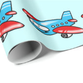 Cartoonflugzeug Geschenkpapier (Rolleneckpunkt)