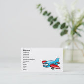 Cartoonflugzeug Visitenkarte (Stehend Vorderseite)